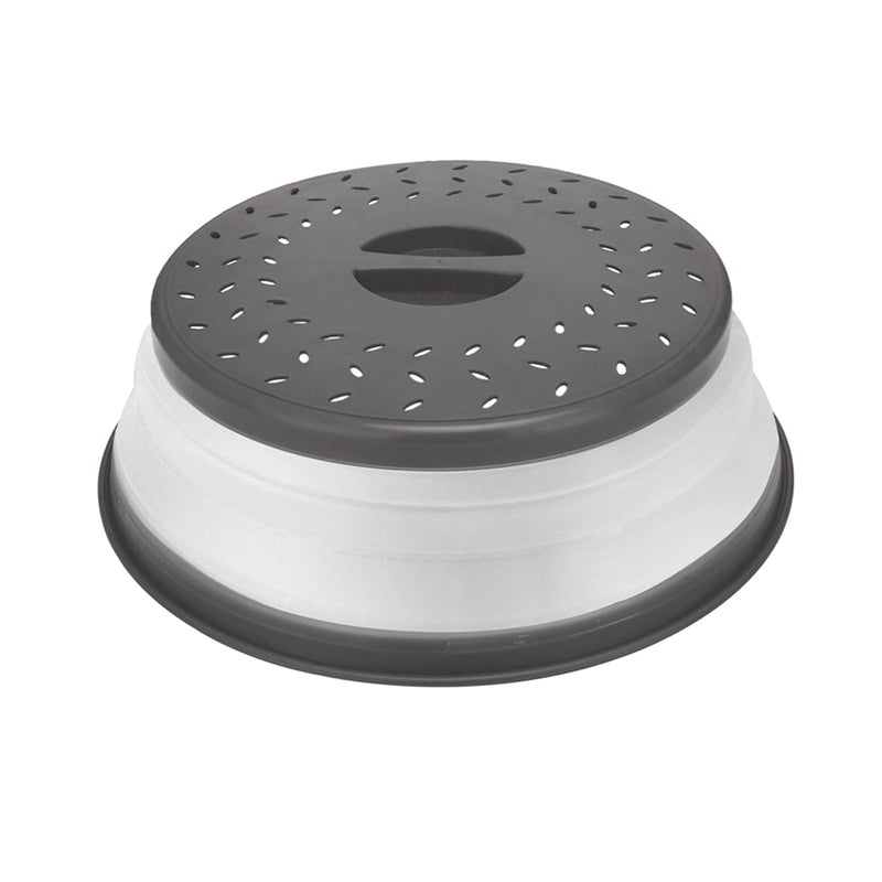 [Australia - AusPower] - Collapsible Microwave Splatter Cover Microwave Cover for Food Fruit Drainer Basket,BPA-Free Dishwasher Safe 10.5 inch (GREY) Grey 