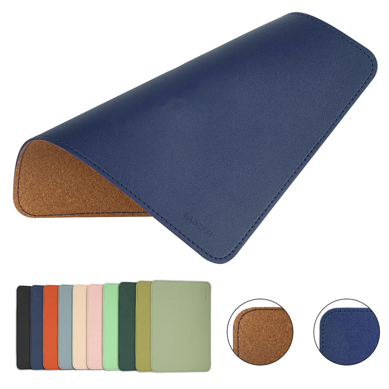 [Australia - AusPower] - Leather Mouse Pad,Wood Mouse Pad,Double Side Mouse Pad,Stitched Edges,Waterproof Computer Mouse Pads for Laptop,Office & Home,1 Pack,8inch11inch,EAGZFFI (Blue) BLUE 