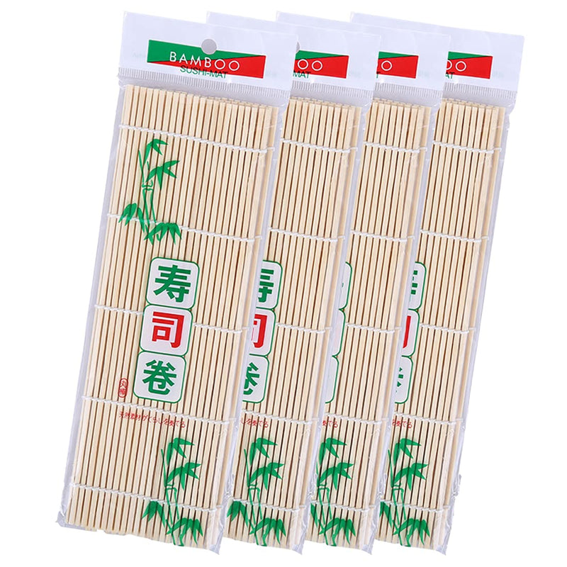 [Australia - AusPower] - JIALEEY Bamboo Sushi Rolling Mat, 9.5x9.5 Inch, 4 PCS Set 