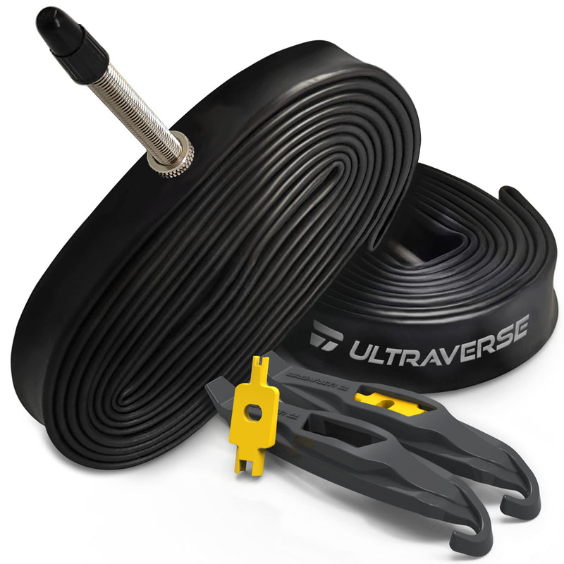 [Australia - AusPower] - Ultraverse Bike Inner Tube for 700x23-25c, 700x35-43c, 28 inch Bicycle Wheel Sizes with 48mm Presta Valve - Butyl Rubber Tubes for Road and Gravel Bikes - 2 Tubes with 2 tire levers Included PRESTA VALVE - 700C 700 x 23-25c 