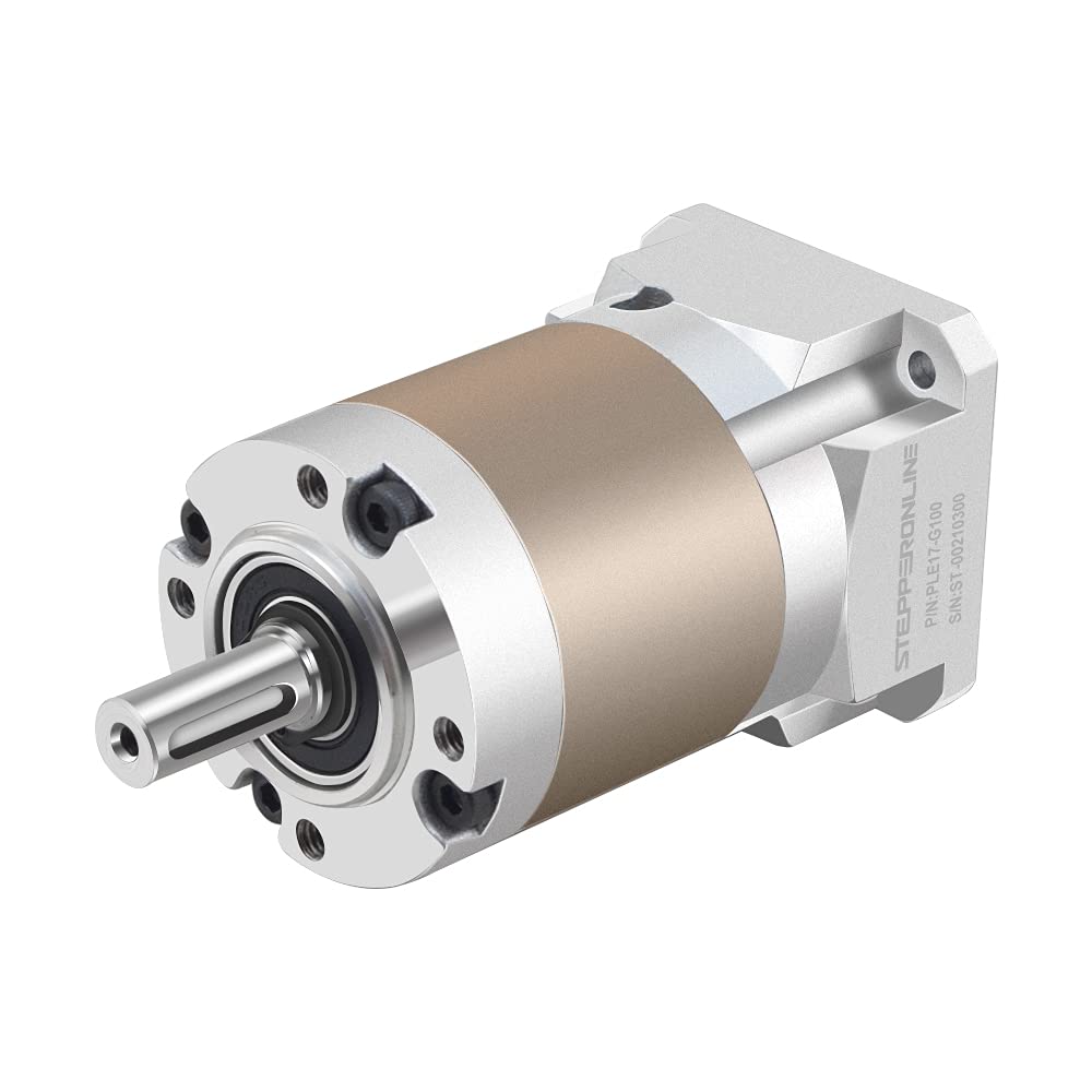 [Australia - AusPower] - STEPPERONLINE PLE Series Planetary Gearbox Gear Ratio 100:1 Backlash 20 arc-min for Nema 17 Stepper Motor Gear Ratio: 100:1 