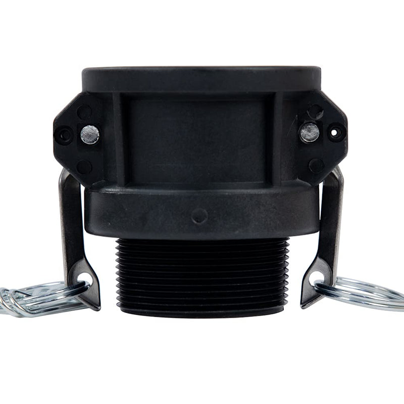[Australia - AusPower] - Quafwia 1 PC Polypropylene Cam Groove Fitting Standard Type B Camlock Fittings, 2" Female Coupler x 2" Male Thread 2 inch camlock fittings With Camlock Gasket Inside 
