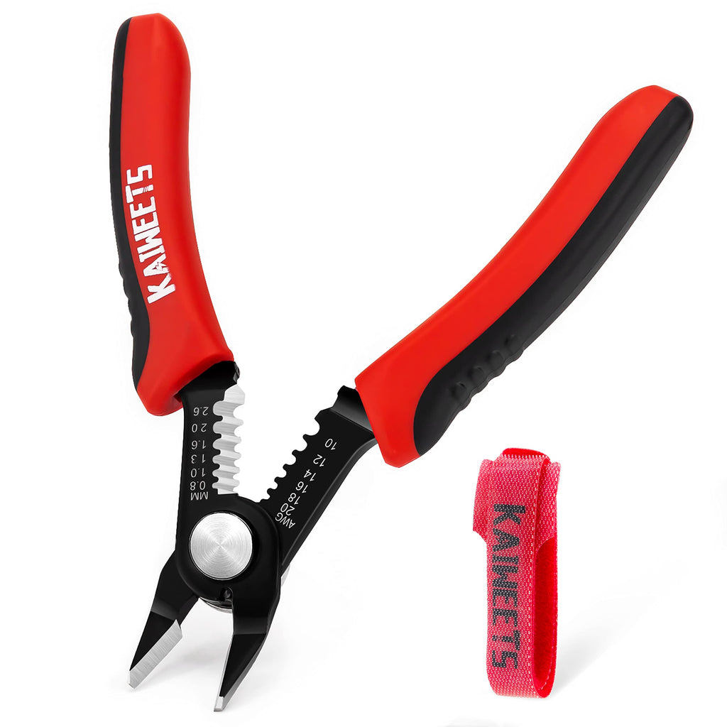 [Australia - AusPower] - KAIWEETS Wire Cutters 5-Inch Flush Pliers with Supplementary Stripping, Cutting Pliers, Handy and Slim Diagonal Cutters, Sharp Snip 