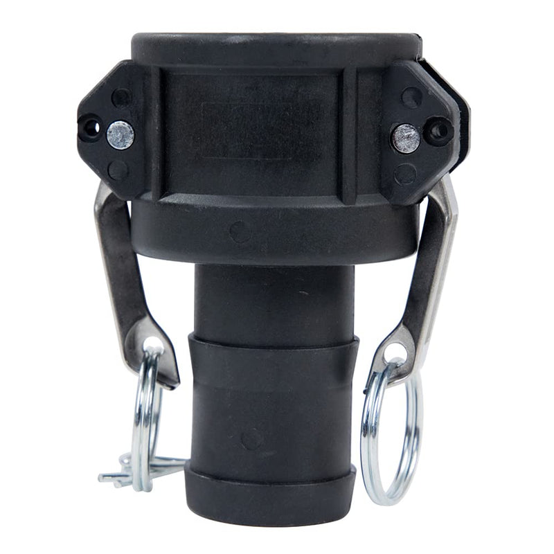 [Australia - AusPower] - Quafwia 1 PC Polypropylene Camlock Fittings 1 1/2 Cam lock Hose Fittings Standard Type C 1-1/2" Female Coupler x 1-1/2" Hose End With Camlock Gasket Inside Camlock Fittings Poly 