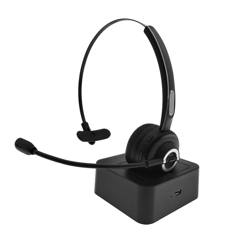 [Australia - AusPower] - EMHFLYFN Bluetooth Headset with Microphone Trucker Bluetooth Headset 5.0 Wireless Cell Phone Headset with Noise Canceling Mic 17 Hrs Clear Talk Time for Cell Phone Computer Tablet Office Skype 