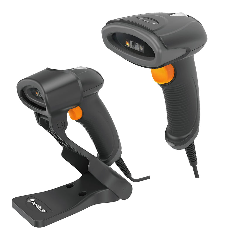 [Australia - AusPower] - Newland OY20 2D Barcode Scanner with Stand Handheld USB Barcode Scanner QR PDF417 Data Matrix 1D Bar Code Scanner Wired Barcode Reader for Windows/Mac/iOS/Android/Linux/POS 