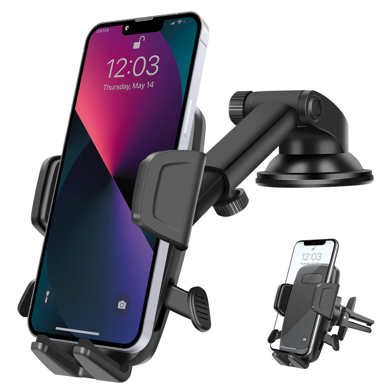 [Australia - AusPower] - Car Phone Holder Mount, Phone Holder for Car Dashboard Windshield Air Vent Hands-Free Clip Strong Suction Cell Phone for iPhone, Samsung, Moto, Huawei, Nokia, LG, All Smartphones (Upgrade) 4-In-1 Car phone holder 