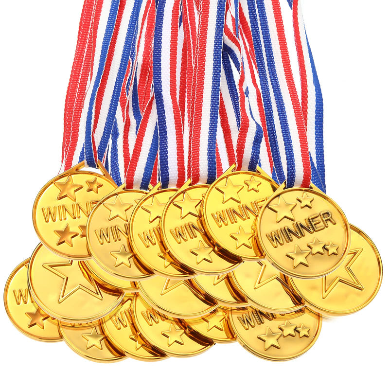 [Australia - AusPower] - Gejoy 30 Pieces Gold Plastic Winner Award Medals, Winner Award Medals, Olympic Style Metal Winner Awards for Sports, Competition, Talent Show, Spelling Bee, Gymnastic Birthday Party Favors 