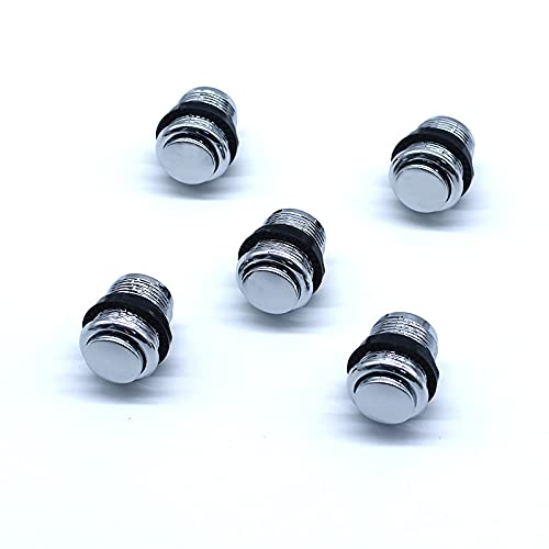 [Australia - AusPower] - Arcity 5 Pcs 24mm Arcade Push Buttons Round Chrome Plated Silver Jamma MAME Video Game Parts Console Machine DIY New, HY-SHANL116 