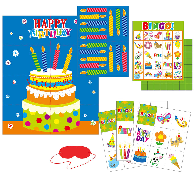 [Australia - AusPower] - Happy Birthday 32 Player Bingo and Pin The Candles on The Cake Game Set 
