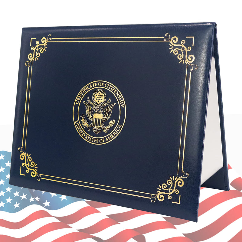 [Australia - AusPower] - GraduatePro US Citizenship Certificate Holder Naturalization Padded Leatherette Cover with Golden Great Seal of The United States for American Gifts 