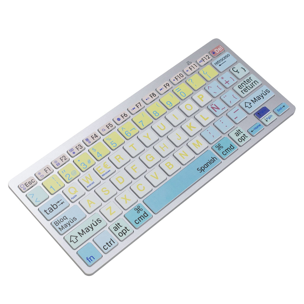 [Australia - AusPower] - Spanish Language Large Print Computer Keyboard, Wireless Keyboard High Contrast Keyboard with Oversized Print Letters for Visually Impaired Low Vision Individuals(Colorful) 
