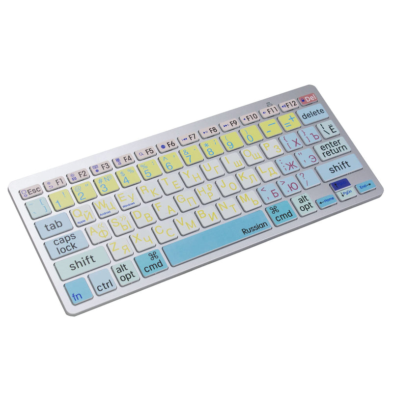 [Australia - AusPower] - Russsian Language Large Print Computer Keyboard, Wireless Keyboard High Contrast Keyboard with Oversized Print Letters for Visually Impaired Low Vision Individuals(Colorful) 