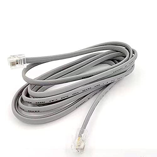 [Australia - AusPower] - KEKANIU 10 Packs Telephone Cable Wholesale with Standard RJ11 Plug .Premium Telephone Line Cord, Silver Satin,6.5foot (10, Grey) 