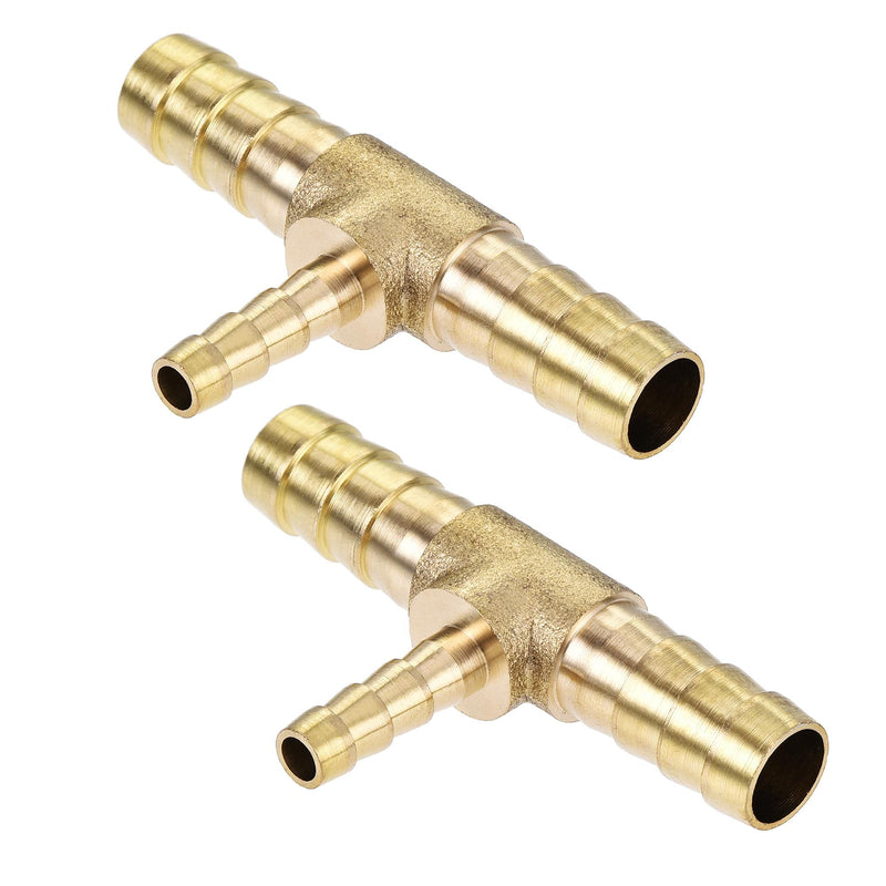 [Australia - AusPower] - uxcell Reducing Barb Hose Fitting Tee T Shape Pipe Connector Brass 5/16" x 5/16" x 3/16" 2Pcs 5/16" x 5/16" x 3/16" 