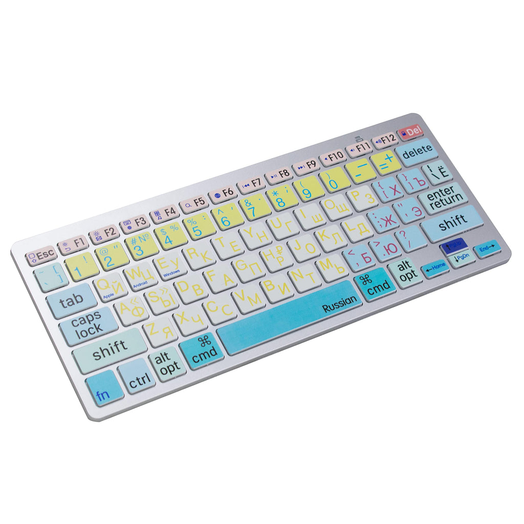 [Australia - AusPower] - Large Print Computer Keyboard, Russian Wireless High Contrast Bluetooth Keyboard, Oversized Big Letters Keyboard for Visually Impaired Low Vision Individuals, Seniors, Students, Computer Beginners Colorful 