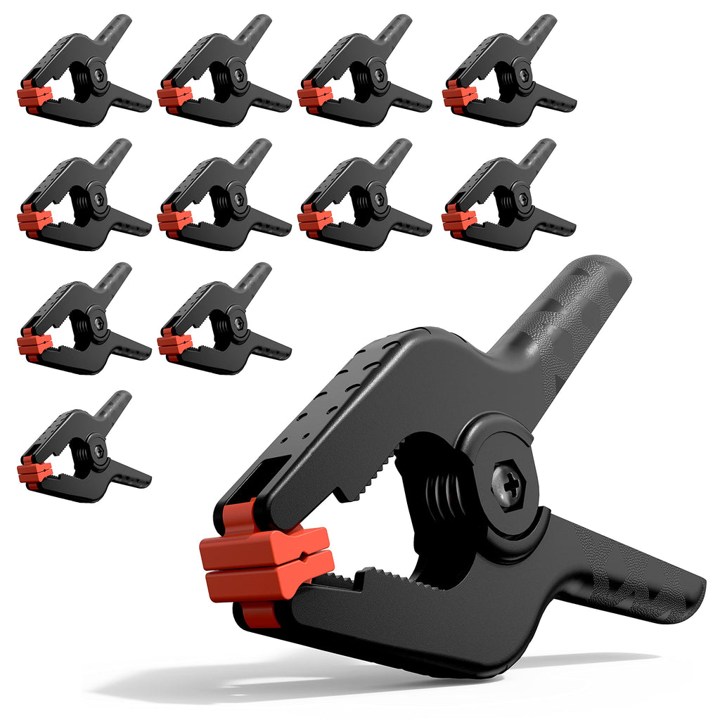 [Australia - AusPower] - 12 PCS 3.5 Inch Spring Clamps, Plastic Clips, Small Mini Backdrop Heavy Duty Clips for Crafts, Large Strong Plastic Clamps for Woodworking 