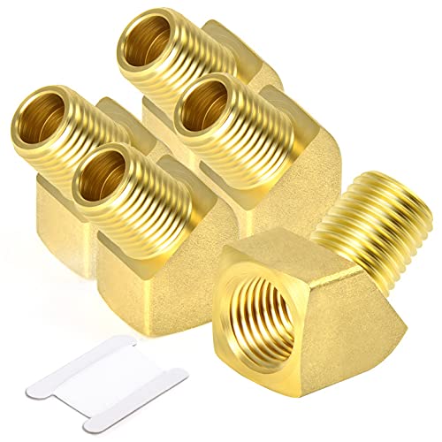 [Australia - AusPower] - TAISHER 5PCS 45 Degree Barstock Street Elbow, 1/4 Inch NPT Male Pipe to 1/4 Inch NPT Female Brass Pipe Fitting 1/4" NPT 
