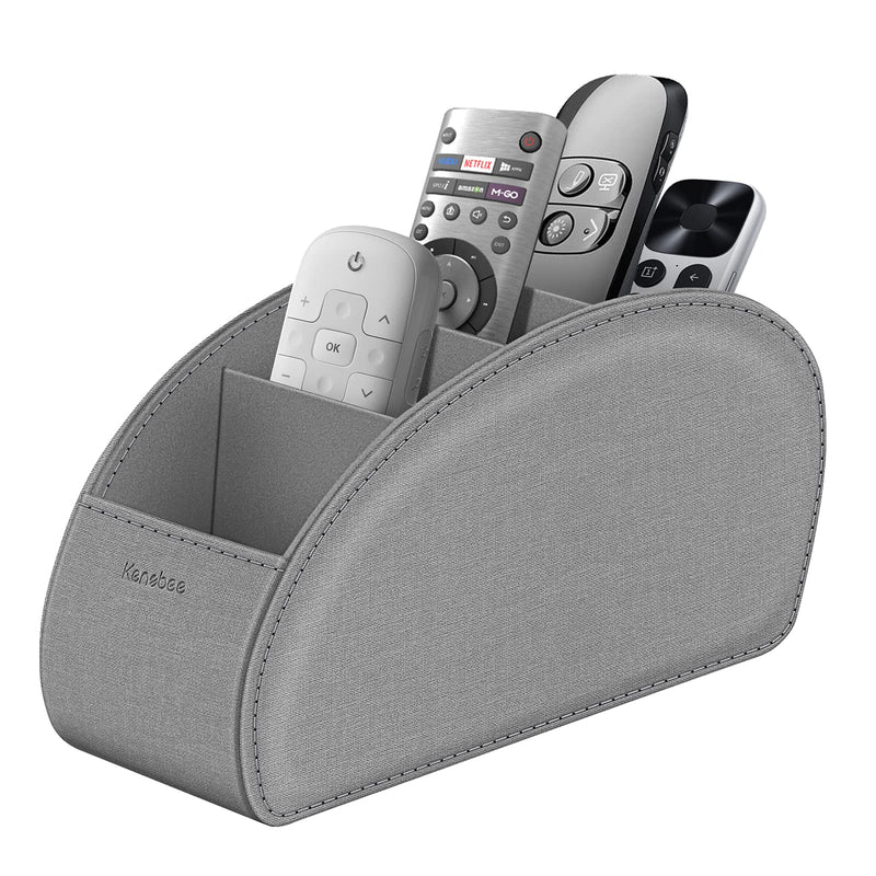 [Australia - AusPower] - Remote Control Holder with 5 Compartments, KENOBEE Anti-slip Desktop Caddy Storage Organizer for Remote Controllers, Office Supplies, Makeup Brush, Media Accessories, Denim Gray Z-Denim Gray 