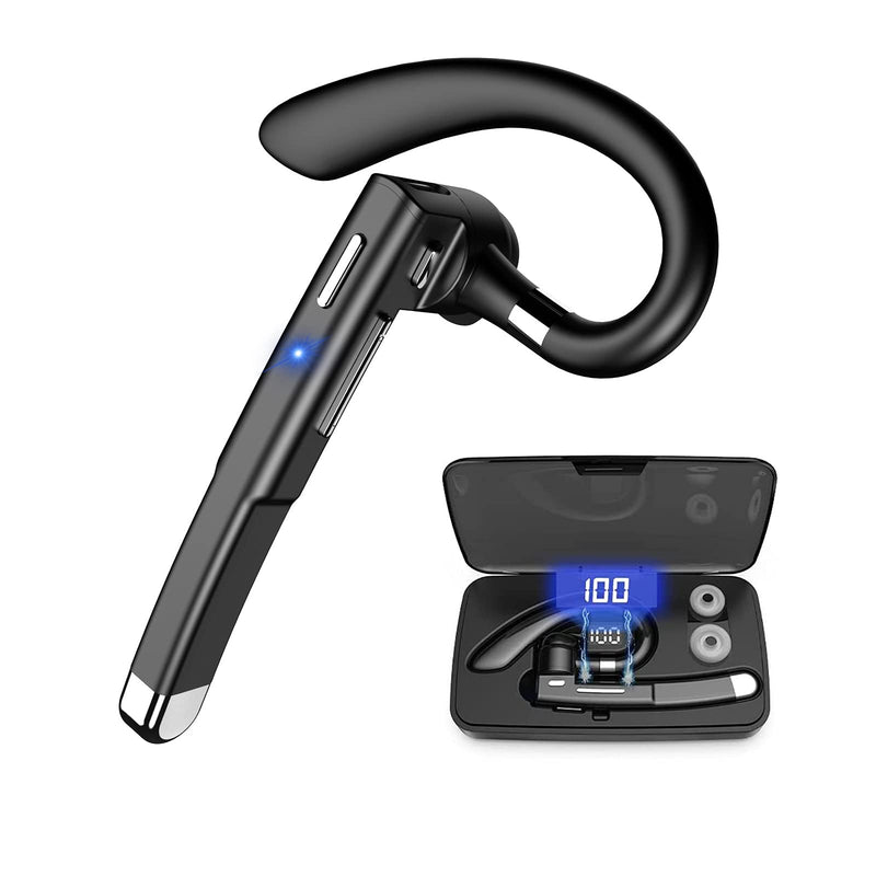 [Australia - AusPower] - Bluetooth Phone Headset Earpiece for Cell Phones Phone Ear Pieces Single Earbud Wireless Earpiece Headphones Ear with Microphone Noise Canceling Heeds-Free Earphones for Driving Office Android 