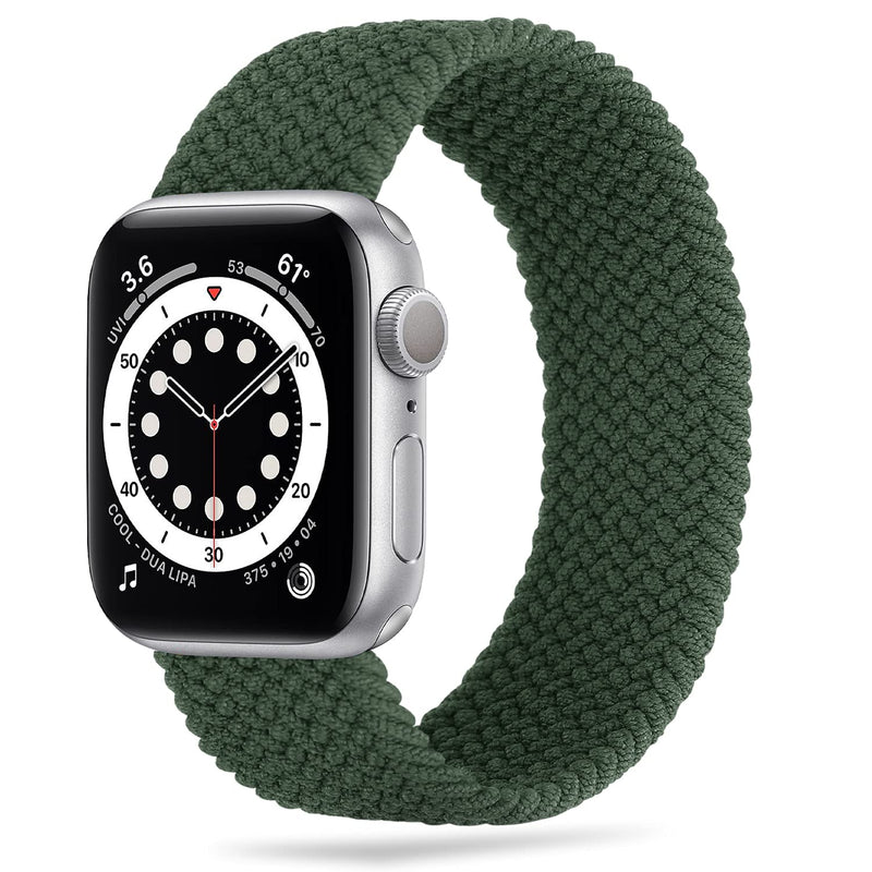 [Australia - AusPower] - Tasikar Sport Braided Solo Loop Compatible with Apple Watch Band 38mm 40mm 41mm 42mm 44mm 45mm, Elastic Nylon Replacement Strap for iWatch Series 7 6 5 4 3 2 1, SE (38mm/40mm/41mm - S, Army Green) 38mm/40mm/41mm - S (wirst for 5.9"-6.5") 