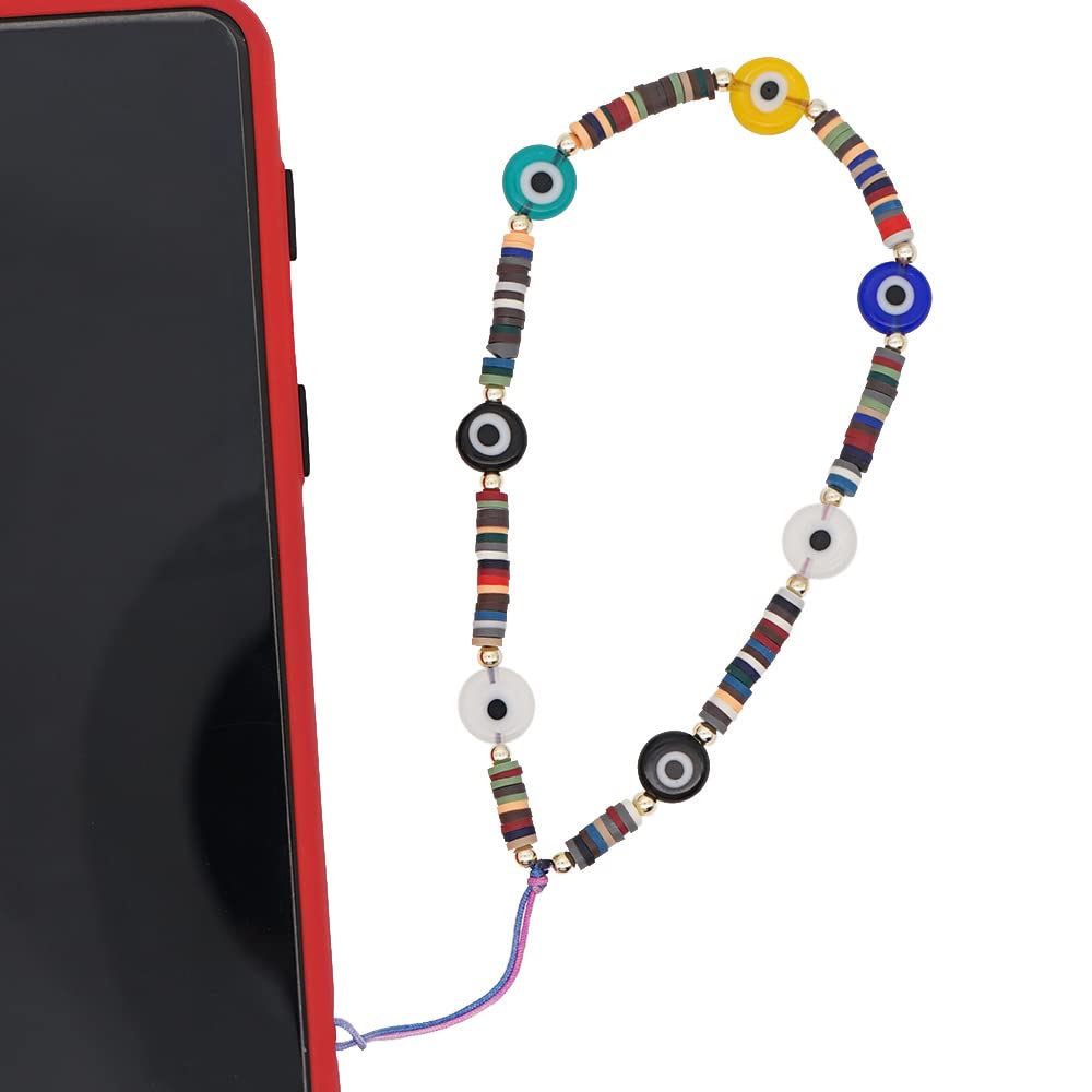 [Australia - AusPower] - Anti- lost Colorful Lanyard for Phone, Bohemian Style Evil Eyes Mobile Phone Chain 