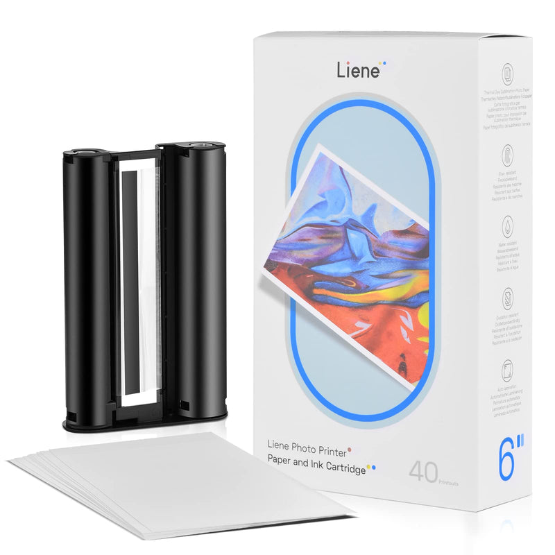 [Australia - AusPower] - Liene Photo Printer Paper & Cartridge, Cartridge Refill & Photo Paper- 40 Pack Liene Photo Paper 40sheets + 1 cartridge 