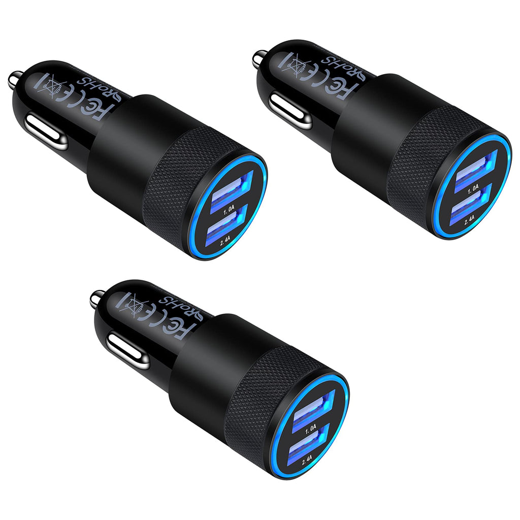 [Australia - AusPower] - Car Charger iPhone, 3Pack 2-Port 3.4A Fast Charge Car Phone Charger Cigarette Lighter Adapter for for iPhone 12 11 Pro Max SE XR XS X 8 7 6 6S,Samsung Galaxy S21 S20 Note 21 20 A11 A12 A21 A32 A42 A51 