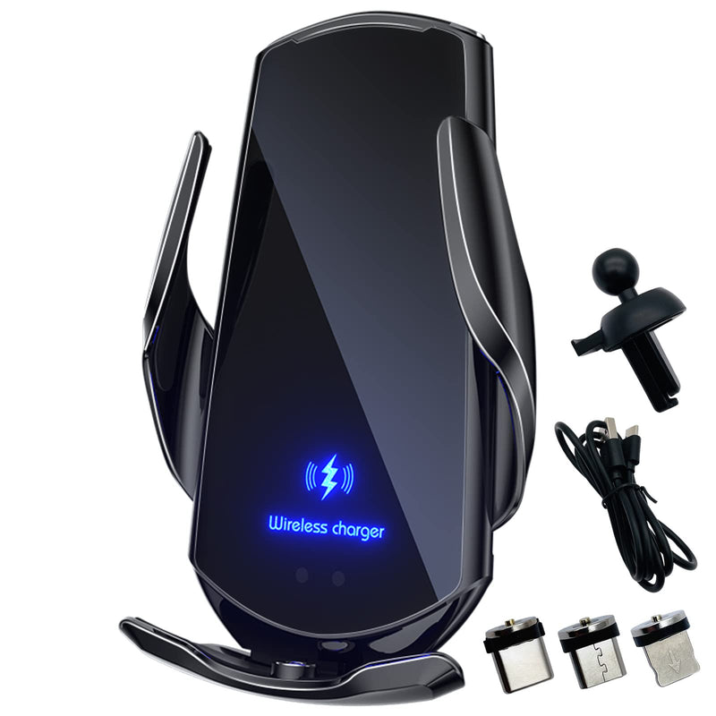 [Australia - AusPower] - Wireless Car Charger Automotive Electric Induction 15W Wireless Charger Car Vent Mount Bracket Fast Charging Auto-Clamping Car Phone Holder Mount Air Vent Phone Holder Black… 