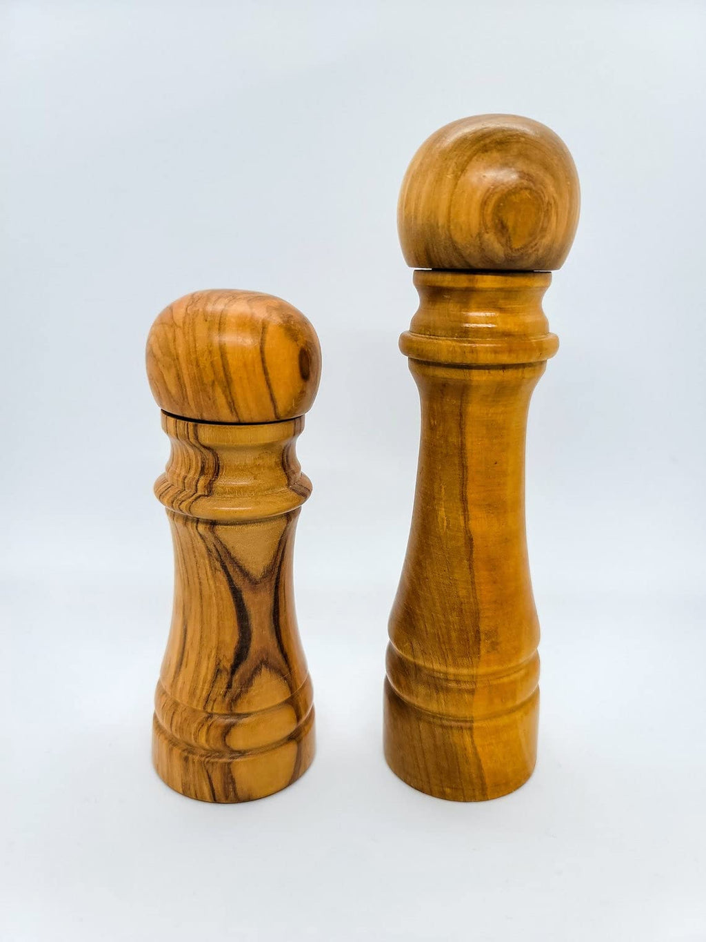 [Australia - AusPower] - AramediA Wooden Olive Wood Salt and Pepper Mill Set, Pepper Grinders, Salt Shakers with Adjustable Ceramic Rotor- Set of 2; Dim:7 & 9 inches 