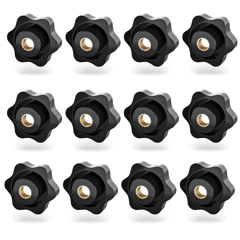 [Australia - AusPower] - Star Shape Knurled Clamping Nuts Black Plastic Screw-On Type Threaded knobs Lawn Mower Handle knob Grip Assortment Kit for Machinery Latche by lkelyonewy(12PCS) (M8) M8 
