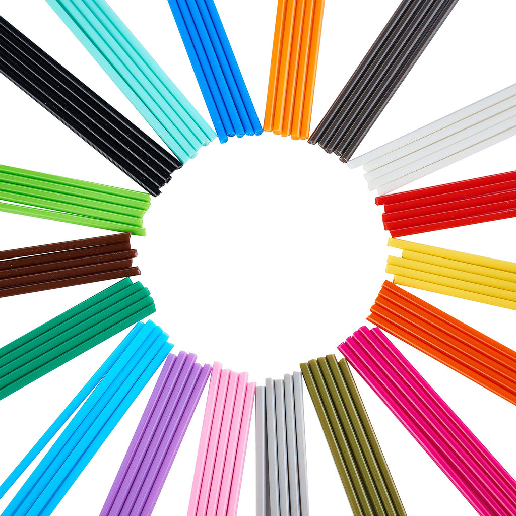 [Australia - AusPower] - MKOEM 2.85mm PLA 3D Pen Filament Refill for 3Doodler Create Pen, 18 Popular Colors, Each Color with 5 Sticks, Each Plastic Length is 0.3m, Total 90 Strands 27m PLA Filament Bundle Packed 18 Pupular Colors Mixed 