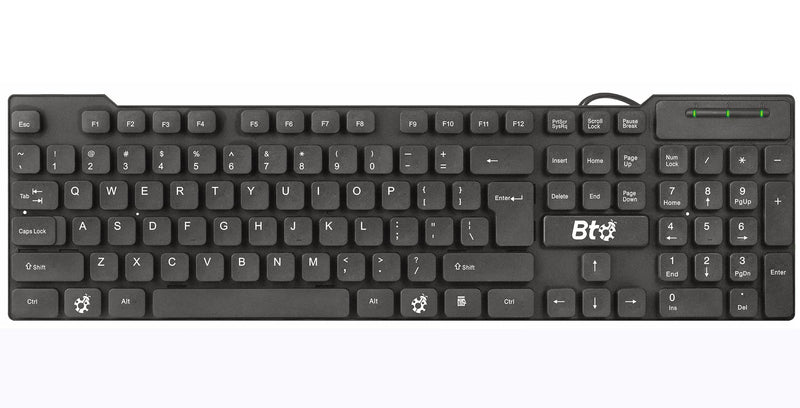 [Australia - AusPower] - BTO USB Wired Keyboard, 104 Keys with Numeric Pad, Anti Spill and Dust Proof, Slim and Flexible Design, Compatible with Laptop Notebooks, Desktops PCs, Tablets, Towers, Windows 7, 8, 10, 11 