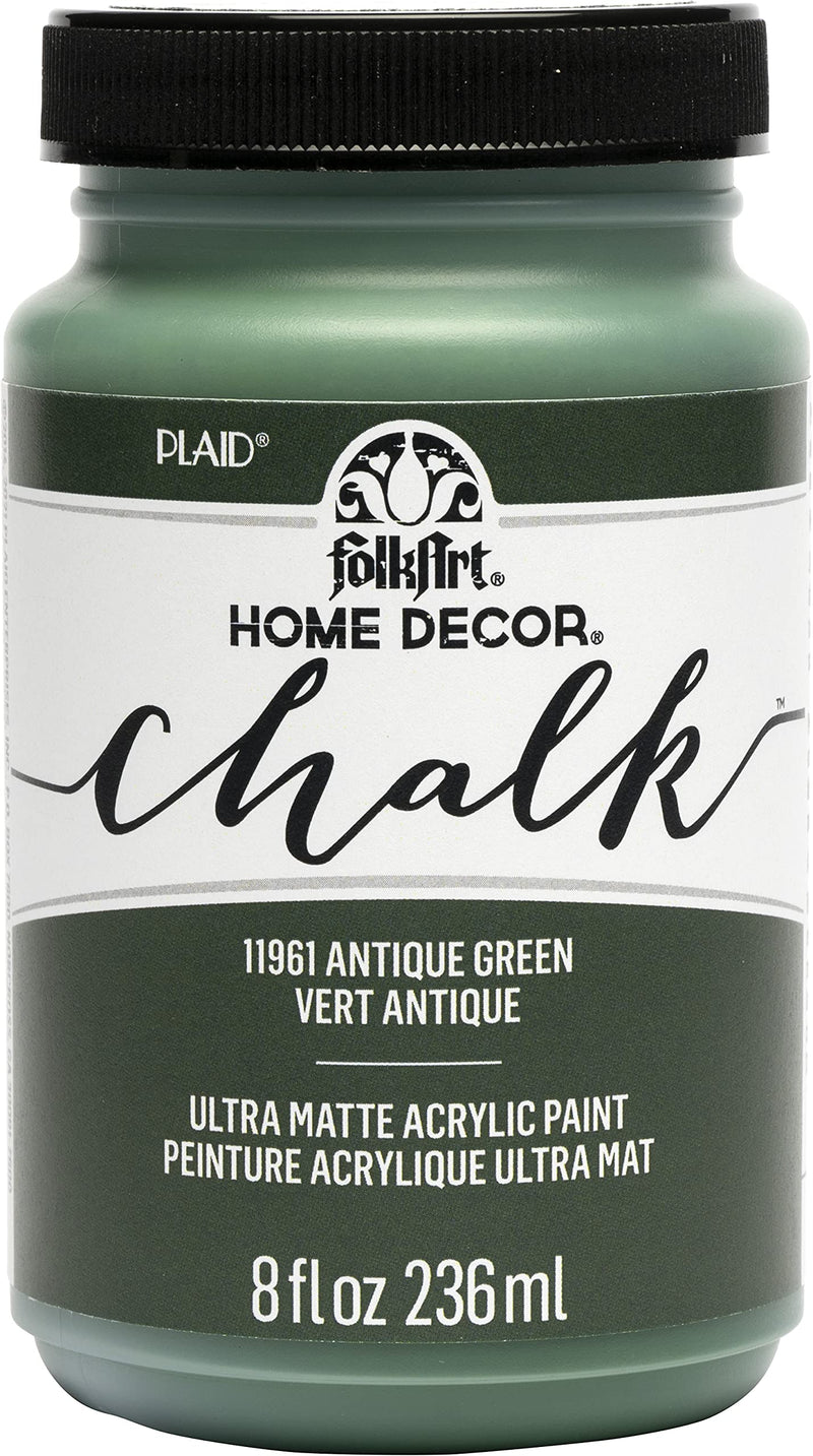 [Australia - AusPower] - FolkArt, Antique Green Assorted Home Décor 8 fl oz / 236 ml Acrylic Chalk Paint For Easy To Apply DIY Arts And Crafts, Ultra Matte Finish, 11961 