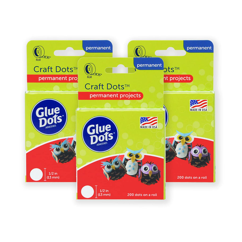 [Australia - AusPower] - Glue Dots 38165AMZ Double-Sided Craft, 3 Pack, 1/2'', Clear, 600 Total Dots, Roll 3-Pack, 3 Count Craft Roll 3-Pack 