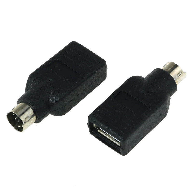 [Australia - AusPower] - DGZZI USB to PS2 Adapter 2PCS Black USB Female to PS/2 Male Converter Adapter for Mouse and Keyboard 