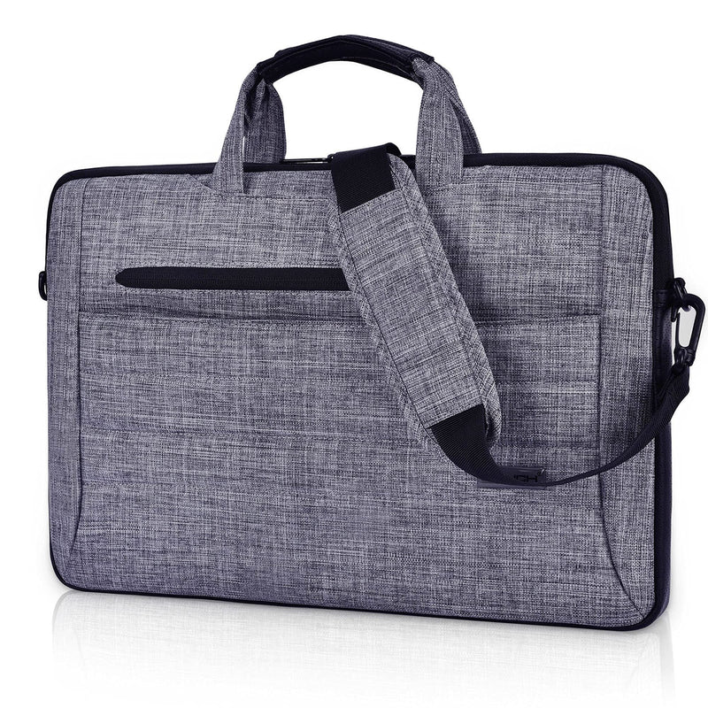 [Australia - AusPower] - BRINCH Laptop Bag for Men Women Business Briefcase Shoulder Messenger Bag 15.6in Grey 