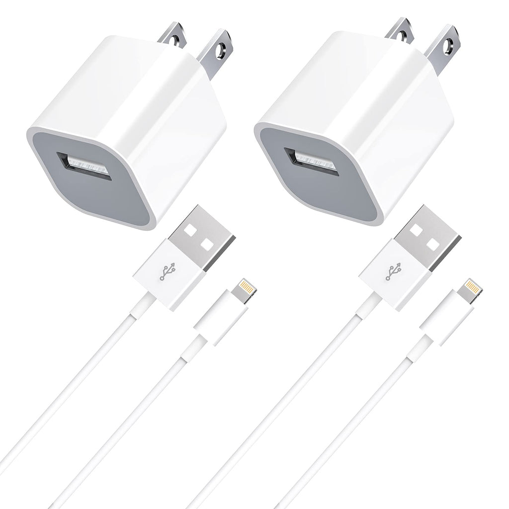 [Australia - AusPower] - [2Pack] Original iPhone Fast Charger,Apple MFi Certified Lightning to USB Cable 6.6Ft,esbeecables Rapid USB Wall Charger Travel Adapter Block,Compatible iPhone13 12/11 XS/XS Max/XR/X 8/7/6/6S Plus SE Grey 