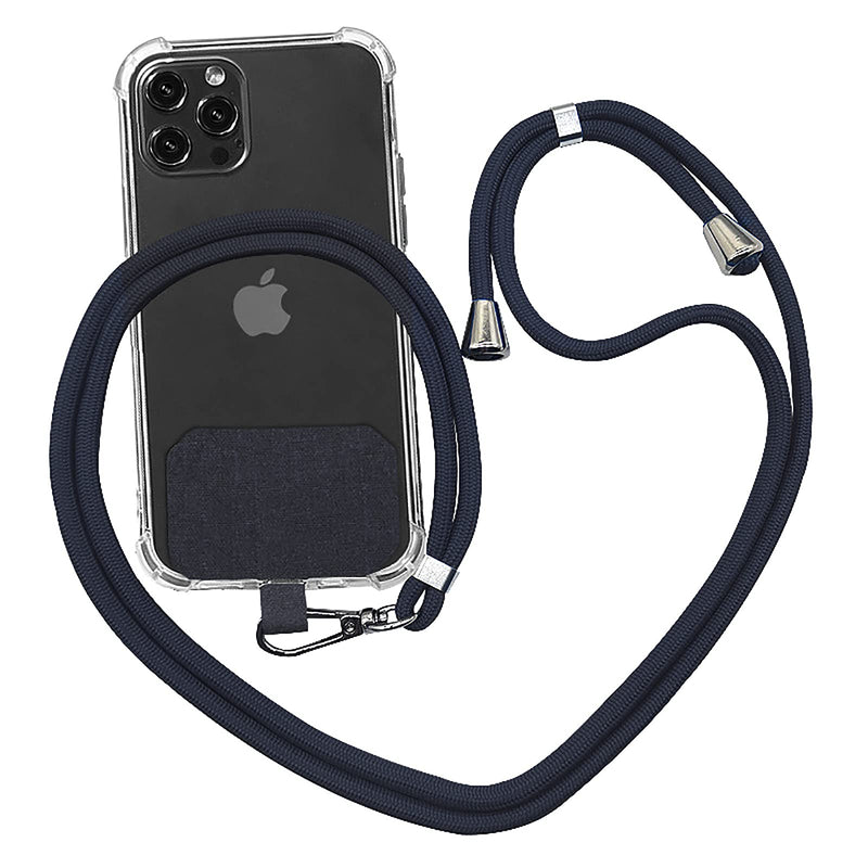 [Australia - AusPower] - Universal phone lanyard with adjustable nylon neck strap, Crossbody Nylon Patch Phone Lanyards（Does not include phone case） Black 