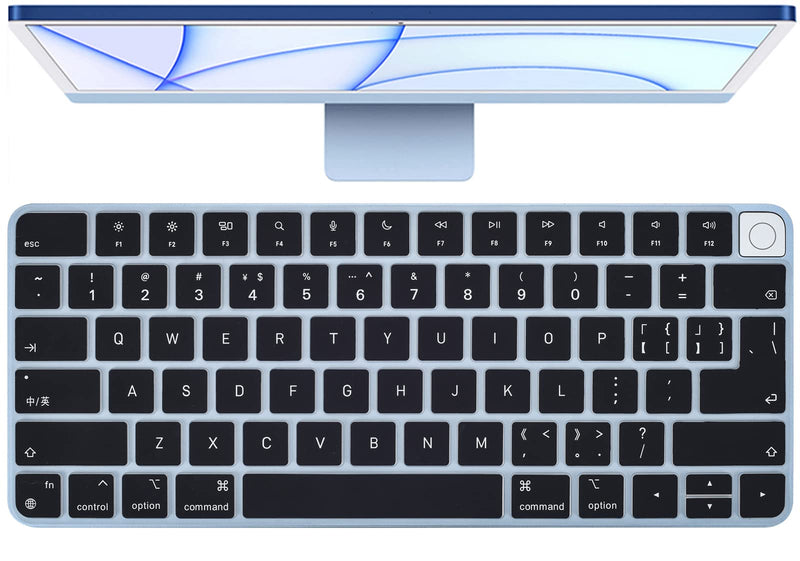 [Australia - AusPower] - Ultra Thin Keyboard Cover for 2021 Newest Apple iMac 24 Inch Magic Keyboard with Touch ID A2449 Keyboard Cover Skin, 2021 iMac 24 Inch M1 Chip Magic Keyobard A2450 Keyboard Skin Accessories, Black 