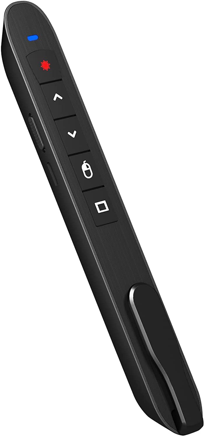 [Australia - AusPower] - Presentation Clicker Air Mouse Control with Red Laser Pointer, 330FT Wireless Presenter Remote, TIBURN Ofifice Presentation Slide Advancer for Powerpoint Presentations, Support Mac, Computer white 