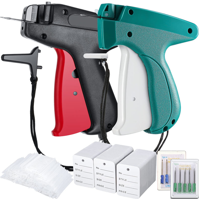 [Australia - AusPower] - 1112 Pieces Clothes Garment Tag Attacher Price Tag Gun Applicator Machine 2 Inch Standard Plastic Fastener Barb Clothing Paper Size Name Tag Steel Needle for Boutique Store (Black, Green) Black, Green 