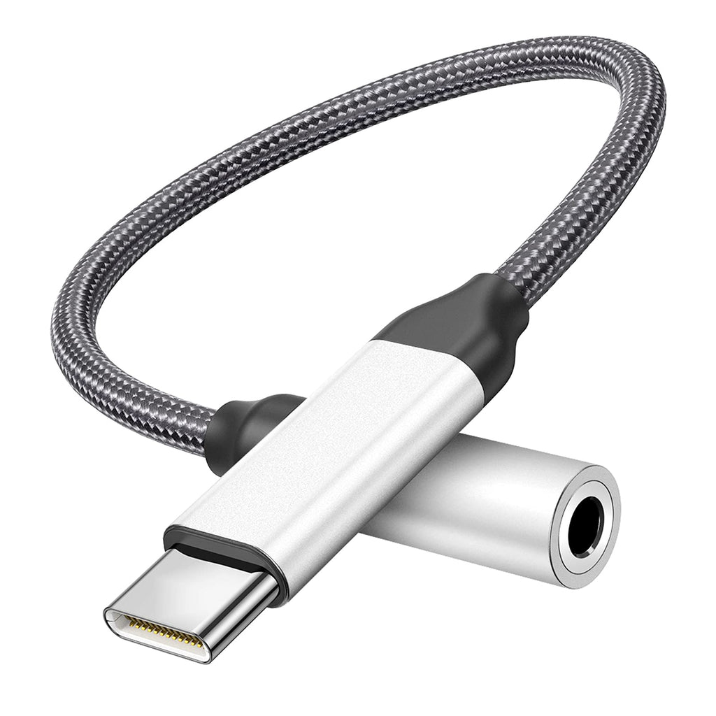 [Australia - AusPower] - USB C to 3.5mm Headphone Jack Adapter, Type C to Aux Audio Dongle Cable Cord for Pixel 5 4 3 XL, Samsung Galaxy S21 S20 Ultra S20+ Note 20 10 S10 S9 Plus,iPad Pro, OnePlus 8T … Silver 