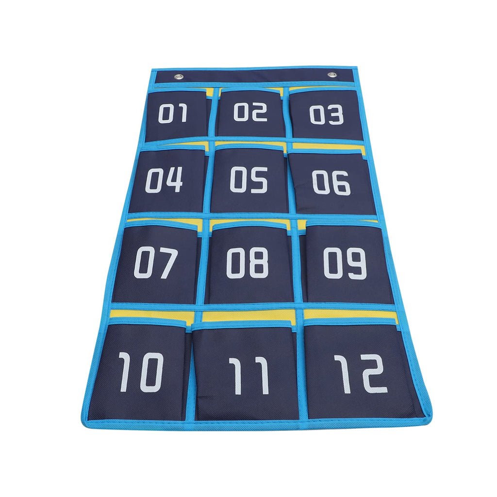 [Australia - AusPower] - NUOBESTY Numbered Pocket Chart 12 Pockets Fabrics Sundries Hanging Storage Organizer Bag Holder for Classroom Cell Phone Calculator Wall Door Closet 