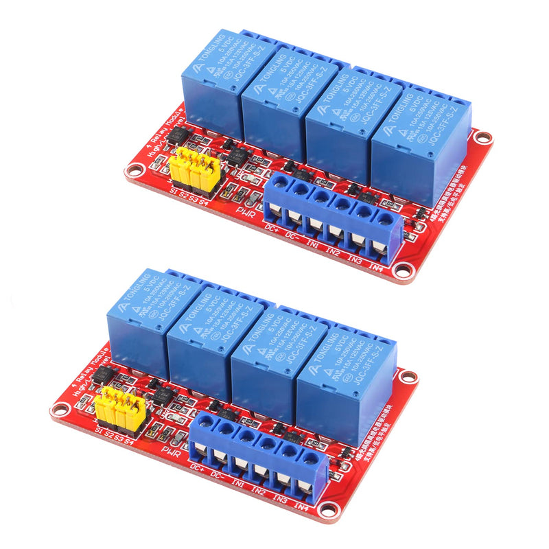 [Australia - AusPower] - AEDIKO 2pcs Relay Module DC 5V 4 Channel Relay Board Shield with Optocoupler Isolation Suport High/Low Level Trigger 4 Channel 5V 