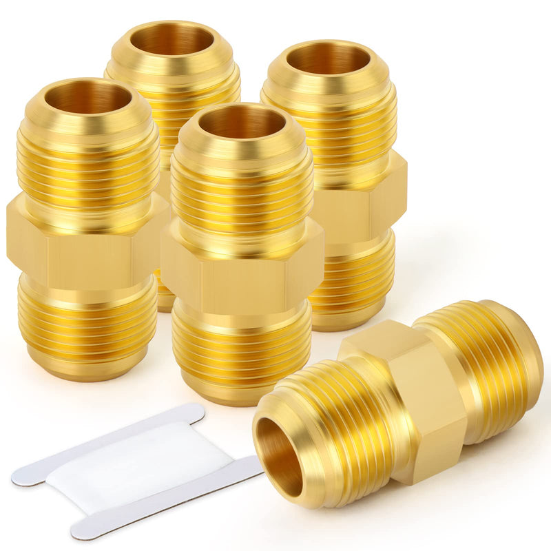 [Australia - AusPower] - TAISHER Metals Brass 2PCS 3/4 Inch Flare x 3/4 Inch Flare Coupler Tube Fitting, Pipe Connector Union Gas Adapter 3/4" Flare x 3/4" Flare 2 