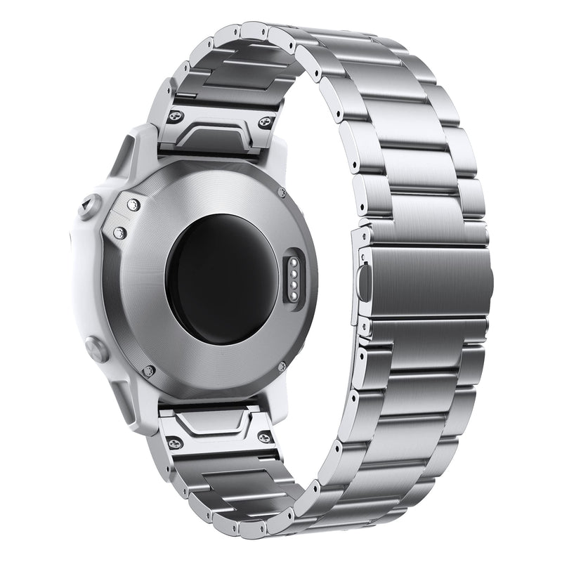 [Australia - AusPower] - JKER 20mm Compatible With Garmin Fenix 6S band, Quick Relase Easy Fit Stainless Steel Metal Wristband for Garmin Fenix 5S / 5S Plus/Fenix 6S/Fenix 6S Pro/D2 Delta S Smartwatch Silver White 