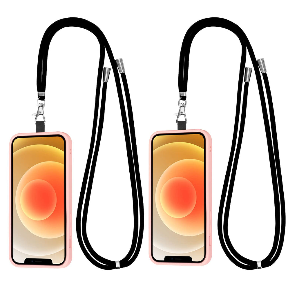 [Australia - AusPower] - FYY Cell Phone Lanyard,[2 Pack]Cell Phone Lanyards for Women/Men,Universal Crossbody Lanyard for Cell Phone Around the Neck Compatible with iPhone,Samsung Galaxy and All Smartphones-Black Black 