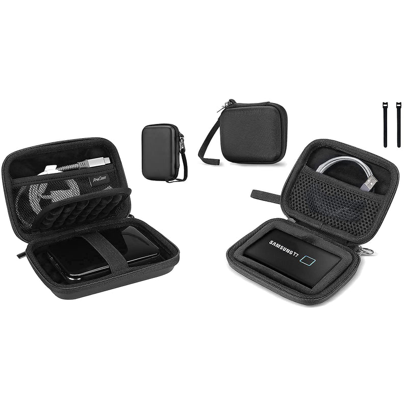 [Australia - AusPower] - ProCase Portable Hard Drive Case Bundle with ProCase Samsung T7/ T7 Touch Portable SSD Hard Carrying Case and 2 Cable Ties 