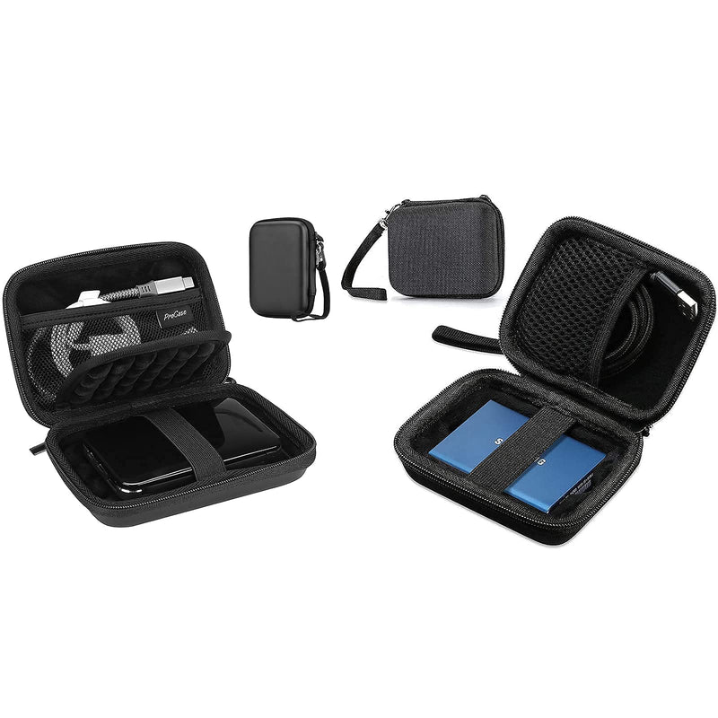 [Australia - AusPower] - ProCase Portable Hard Drive Case Bundle with ProCase Carrying Case for Samsung T5 T3 SSD, Compact Hard Shockproof Carry Case 